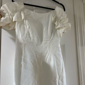 White dress with ruffle sleeves